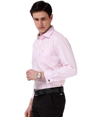 帛利 撞色領(lǐng)帶袖口釘長袖襯衣