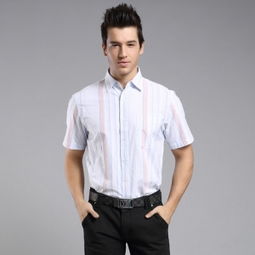 荷葉領褐色條紋亞麻夏季襯衫